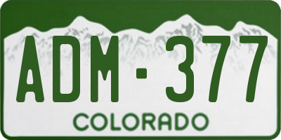 CO license plate ADM377