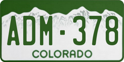 CO license plate ADM378
