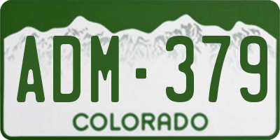 CO license plate ADM379