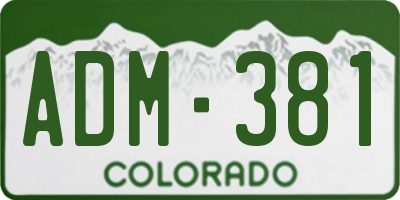CO license plate ADM381
