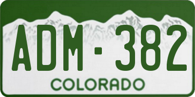 CO license plate ADM382
