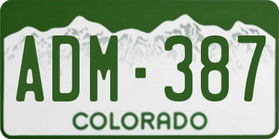 CO license plate ADM387