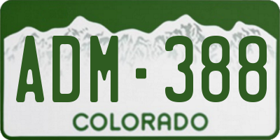 CO license plate ADM388