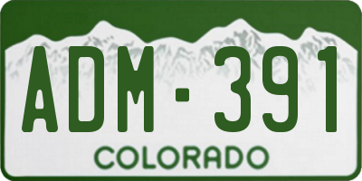 CO license plate ADM391