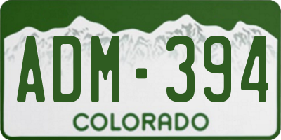 CO license plate ADM394