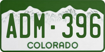 CO license plate ADM396