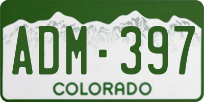 CO license plate ADM397