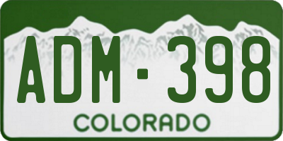 CO license plate ADM398