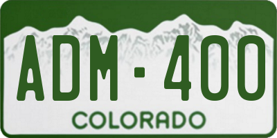 CO license plate ADM400