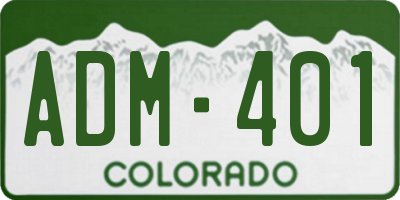 CO license plate ADM401