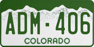 CO license plate ADM406