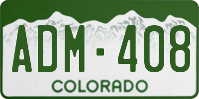 CO license plate ADM408