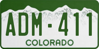 CO license plate ADM411