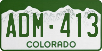 CO license plate ADM413