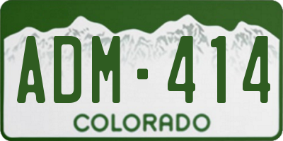 CO license plate ADM414