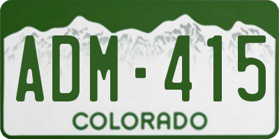 CO license plate ADM415