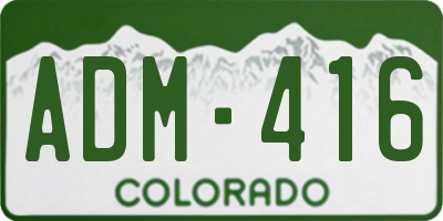 CO license plate ADM416