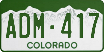 CO license plate ADM417