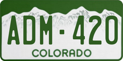 CO license plate ADM420