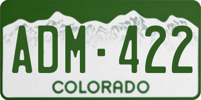 CO license plate ADM422