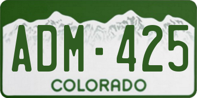 CO license plate ADM425
