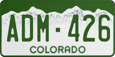 CO license plate ADM426