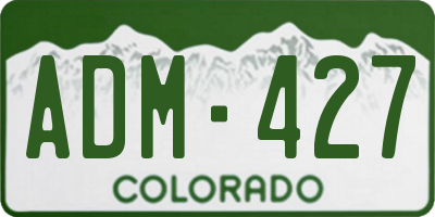 CO license plate ADM427