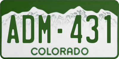 CO license plate ADM431