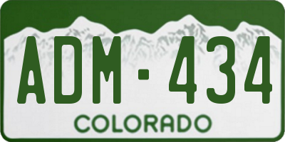 CO license plate ADM434