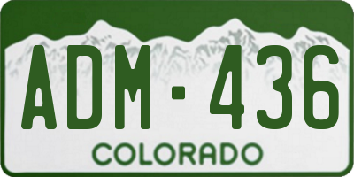 CO license plate ADM436