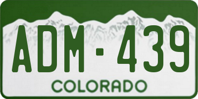 CO license plate ADM439
