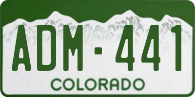 CO license plate ADM441