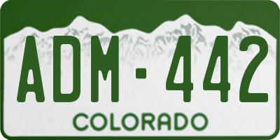 CO license plate ADM442