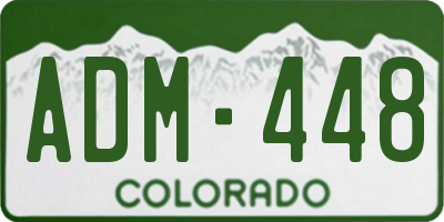 CO license plate ADM448