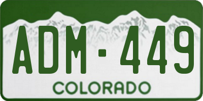 CO license plate ADM449