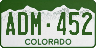 CO license plate ADM452
