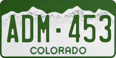 CO license plate ADM453