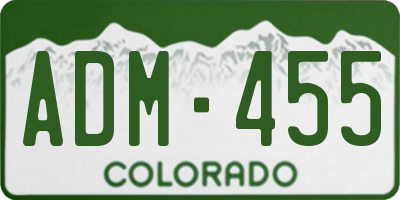 CO license plate ADM455