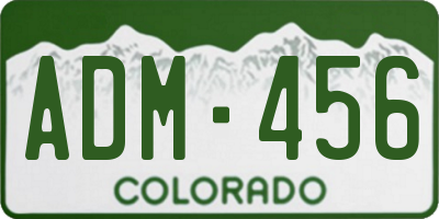 CO license plate ADM456