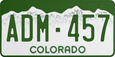 CO license plate ADM457