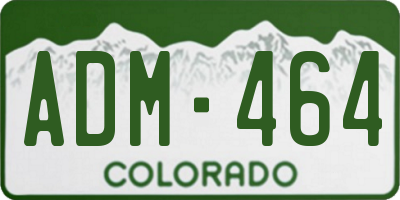 CO license plate ADM464