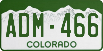 CO license plate ADM466