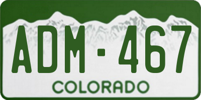 CO license plate ADM467