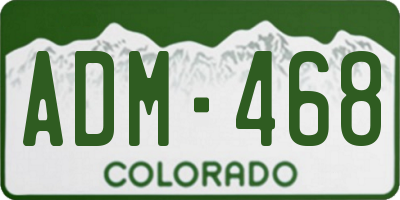CO license plate ADM468