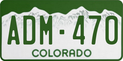 CO license plate ADM470
