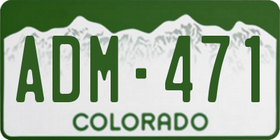CO license plate ADM471