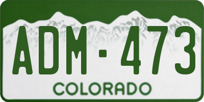 CO license plate ADM473