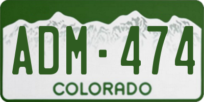 CO license plate ADM474