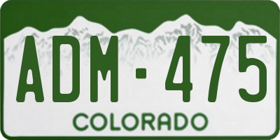 CO license plate ADM475