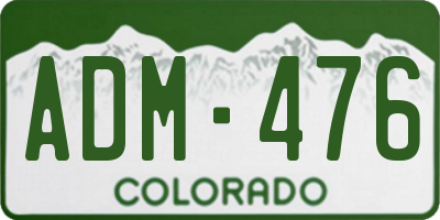 CO license plate ADM476